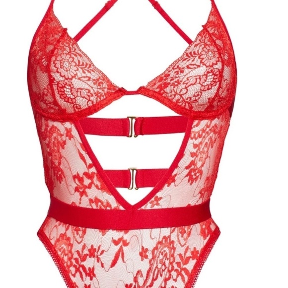 MAPALE RED LACE BODYSUIT - Picture 5 of 13